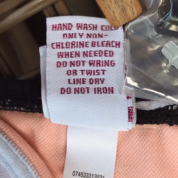 NWT Candie’s Black and Pink Striped Bandeau Swim Top Size Medium - Picture 9 of 10